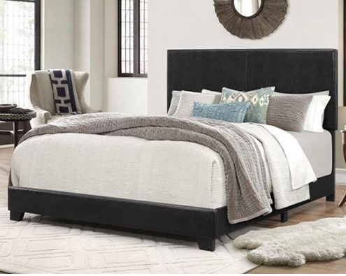 picture for Crown Mark Erin Faux Leather Bed, Black, King